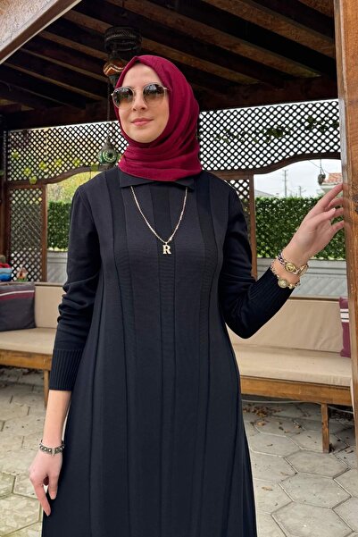 Rabia Şamlı Unique Belted Knitwear Dress Black