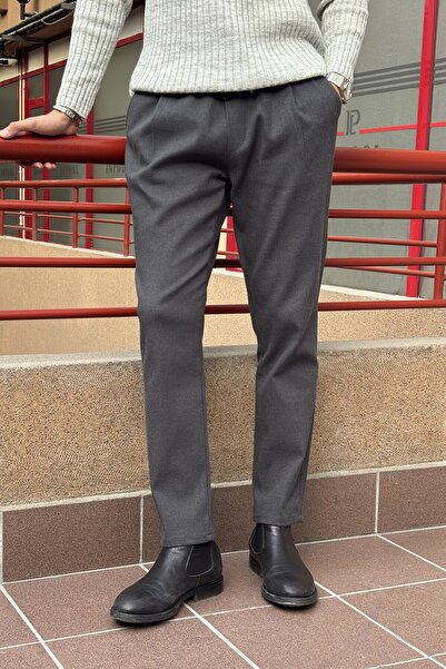 inpool Men'S, Pleated Detail, Elastic Waistband, Regular-Fit, Winter and Spring Pants 25Inp271Duz