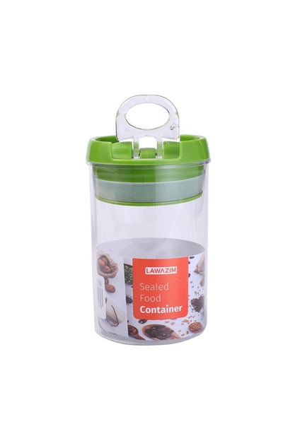 Lawazim Sealed Food Container 7x12.5cm Green - BPA Free Leak Proof Round Box