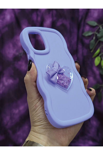Magic Ring Huawei P40 Lite Compatible Star Glitter Lilac Phone Case with Heart and Ribbon