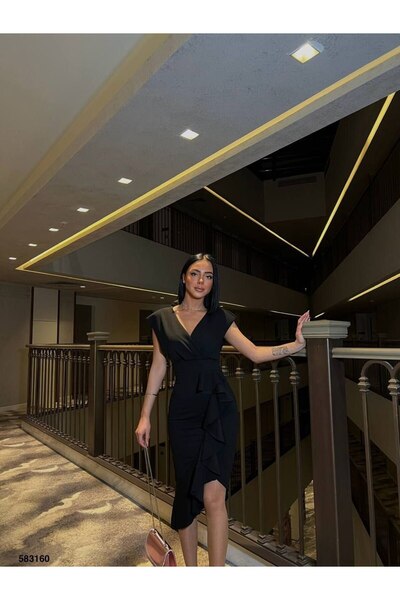 elbisereyonda فستان فولان ديتيل بأزرار على الجهتين بتصميم أنيق