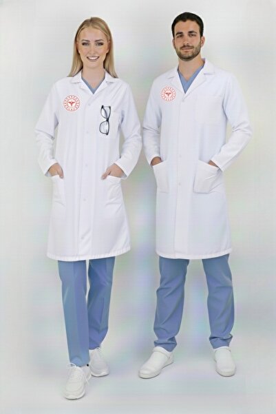 Nur Medikal Giyim Unisex White Doctor Medical Classic Collar Visiting Gown (Compliant with the New Clothing Regulation of the Ministry of Health)