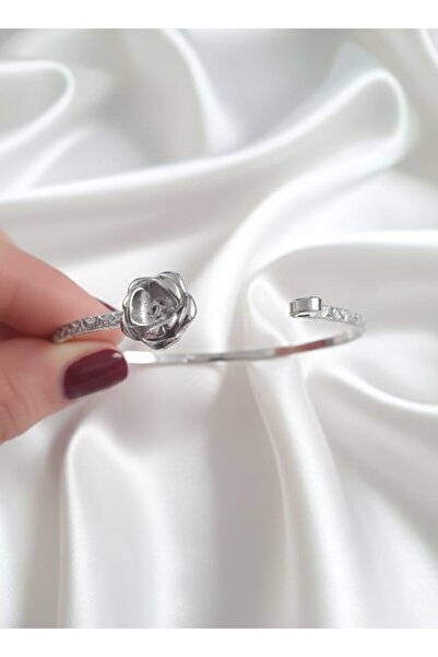 Süspüs Accessories سوار زهرة شهر الميلاد (أغسطس) مع مشبك قابل للتعديل بلون فضي