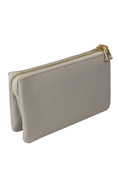 Metropolitan Mpcuz 401 Women's Unisex, Genuine Leather, Wallet Card Holder, Portfolio Light Grey