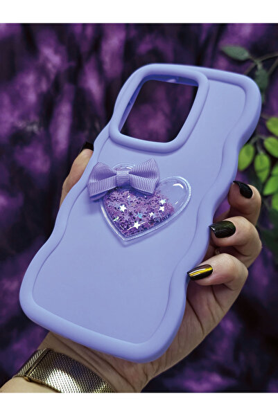 Magic Ring Vivo Y36 Compatible Heart and Ribbon Star Glitter Lilac Phone Case