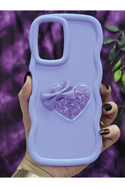 Magic Ring Vivo Y16 Compatible Heart and Ribbon Star Glitter Lilac Phone Case