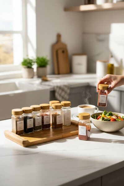 EG75 Bamboo Stand Special for 12 Spice Jars