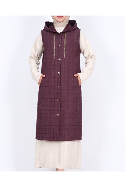 HİJABAYA Καπιτονέ γιλέκο με κουκούλα, λεπτομέρεια αλυσίδας και τσέπες