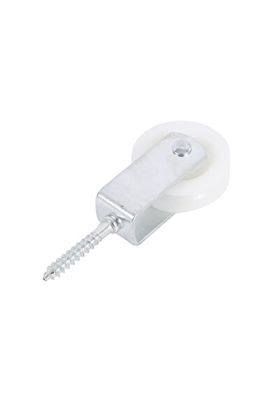 Lawazim Screw Plastic Pulley 50mm White - Integrated Screw Hanging Pulley