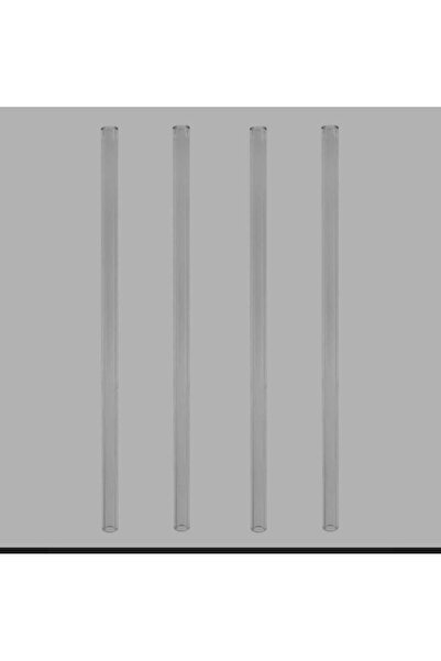 OEM Reusable Transparent Glass Straws - 4pcs