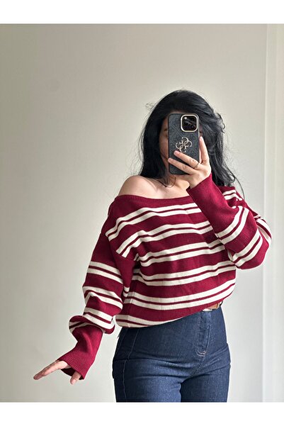 YELZEY BUTİK Low Shoulder Sweater