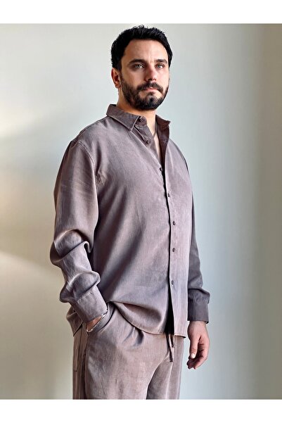 LWL Washable Brown Modal Long Sleeve Shirt