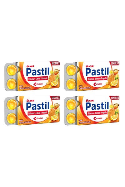 Ülker Pastil Ihlamur+Limon+Propolis 8 li Tablet x 4 Adet