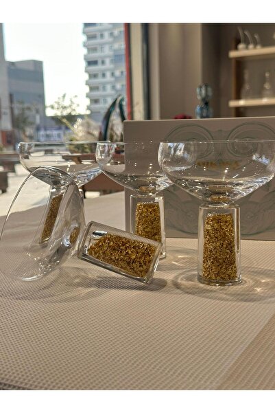 Mikasa Moor Gold Silver 4-Piece Glass Ice Cream Container