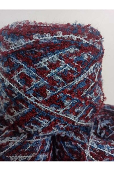 İPEK YÜN İPLİK DÜNYASI Buklet Knitting Yarn 3 Ply (Burgundy, Petrol Blue, Ice Blue) Mix 100Gr
