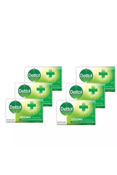 Dettol صابون استحمام أصلي مضاد للبكتيريا مع حماية من الجراثيم بنسبة 100% - 6 × 70 جرام