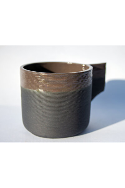 Argile Rouge - Siyah Porselen Americano Bardağı (3D Printed & El Yapımı)