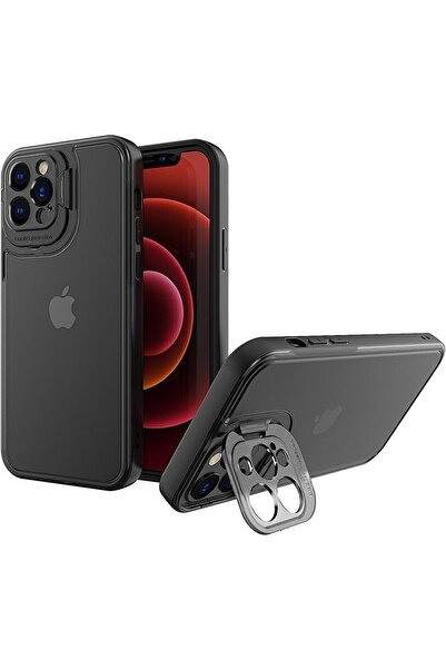 Flippy Husă de protecție Bracket Series pentru Apple iPhone 14 cu suport și protecție pentru cameră, neagră