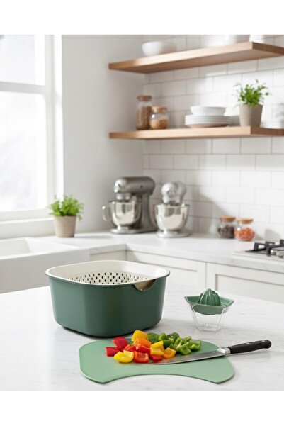 Buğra Home 4-Piece Multi-Purpose Lemon Bowl&Measuring Bowl&Chopping Board&Dra...