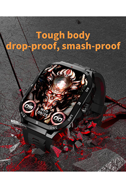 Generic Military Style GW20 Smartwatch with Fitness Tracking, Full Touch Screen & Extra Straps