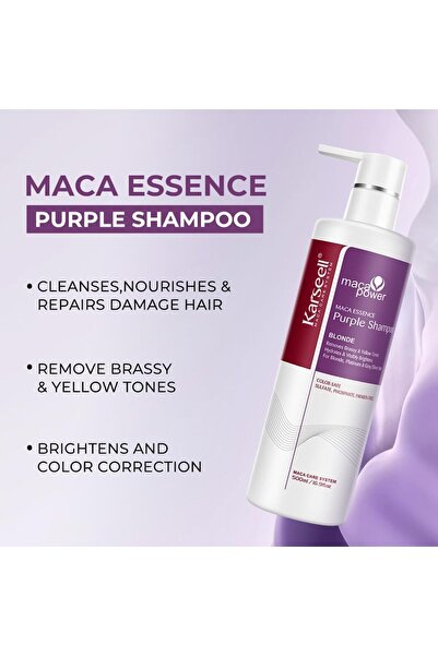 sachpoınt Karseell Purple Shampoo - Neutralizes Brass & Yellow Tones for Blonde/Silver/Gray Hair, 500 ml
