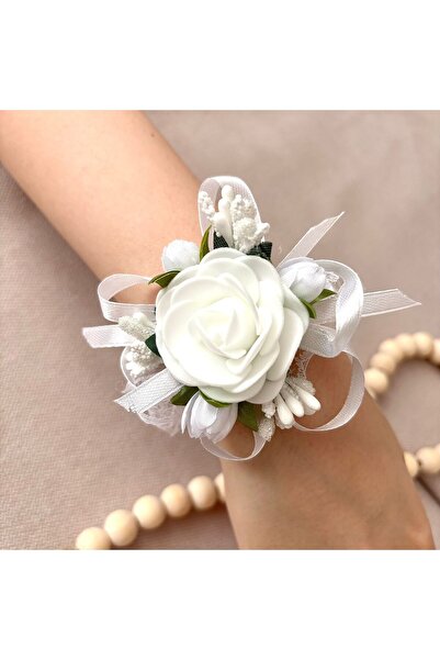 Anya-Events Brățară Nuntă Dantelă cu Accesorii Albe