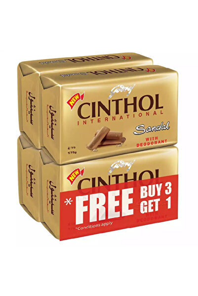 Godrej Cinthol Sandal with Deodorant Bathing Soap - 4X175gms