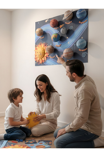 YSY AKROBAT Güneş Sistemi Modeli Seti | Çocuk Odası Gezegenler Duvar Modeli