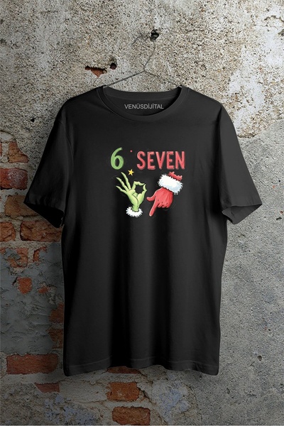 venüsdijital Six Seven Grinch Hand Printed T-Shirt