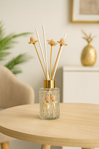 Nunevva Oda Kokusu Şişesi - Küpeli Baklava Desen Premium Cam Şişe