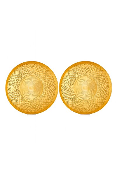 Byblos Set of 2 gold glass serving plates, 35 cm – versatile for elegant tables ✨🍰🍬