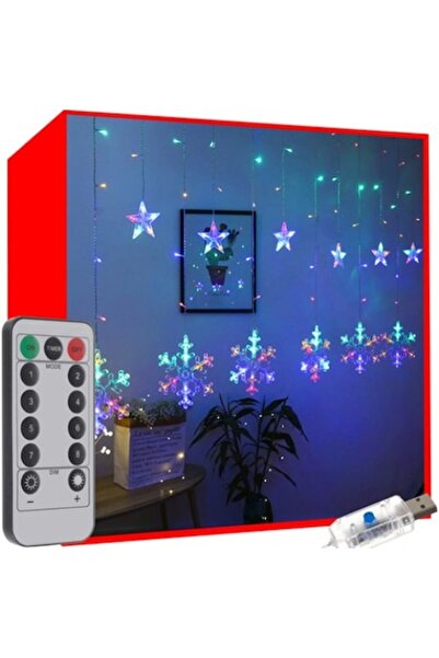 WTO WTO® 138 LED snowflake light curtain, multicolor, 250 x 100 cm