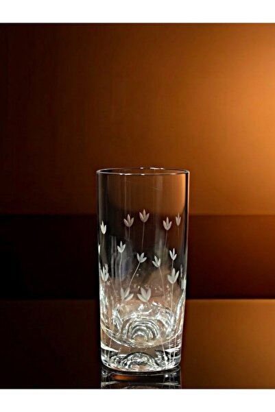 DECOSTYLE Pasabahce Decorated Tulip Holiday Glass Soft Drink 375 Cc Set of 2