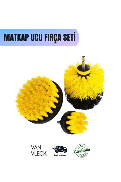 VAN VLECK 3'lü Matkap Ucu Temizlik Fırça Seti – Mutfak Banyo Fayans Derz Güçl...
