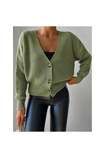 vuvutasarım New Season Long Sleeve Button Detailed Women's Knitwear Cardigan Js2008