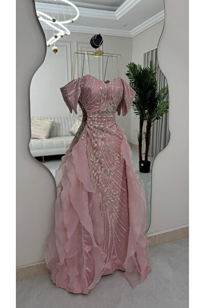 berlanty فستان سهرة فاخر بقصة حورية البحر والتنورة المتدفقة