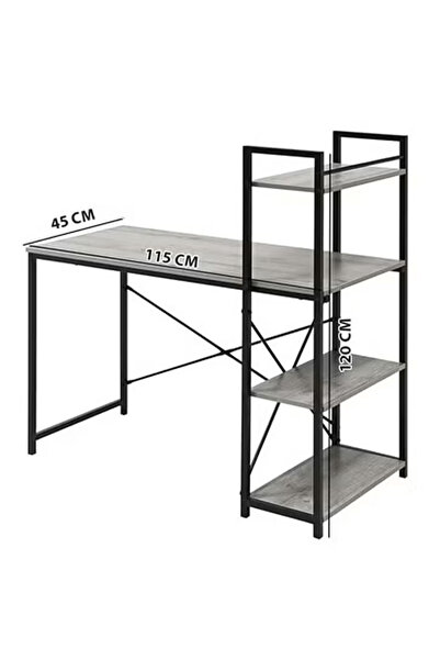 NKX Modern Study Desk with Four Open Shelves – Space-Saving and Stylish 115CM