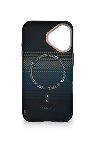 PiyasaSepeti Pixel Weave Case iPhone 16 Deep Blue Current