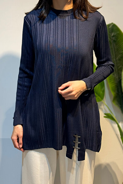 REMSA Πλεκτό κοτλέ με λεπτομέρεια αξεσουάρ Tunik 35041 Navy Blue