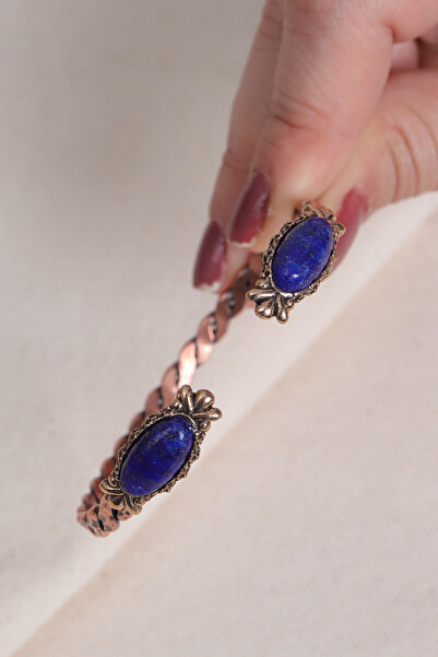 Süspüs Accessories سوار نحاسي محبوك بحجر اللازورد