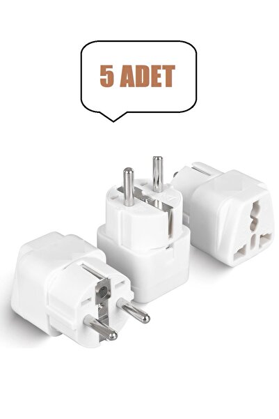 Derwell 5 Adet Üniversal Evrensel Seyahat Adaptörü Ingiliz ve Amerikan Fişler...