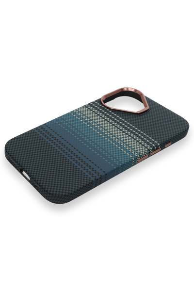 PiyasaSepeti Pixel Weave Case iPhone 16 Deep Blue Current