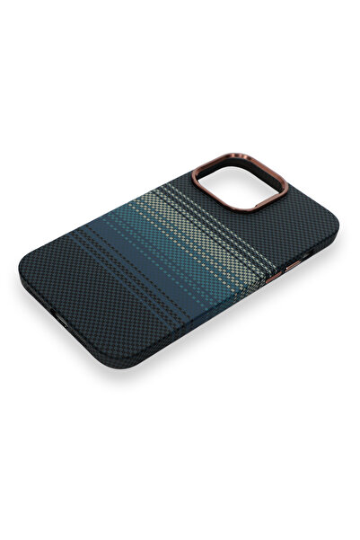 PiyasaSepeti Pixel Weave Case iPhone 14 Pro Deep Blue Current
