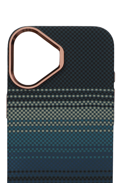 PiyasaSepeti Pixel Weave Case iPhone 16 Deep Blue Current