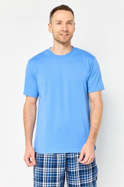 Algspar Men 2 Pieces Checkered Top And Pants Nightwear Set, Multicolor