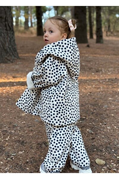 Z KİDS WarmDays Dots - Lacivert Puantiyeli Mont | Zkids