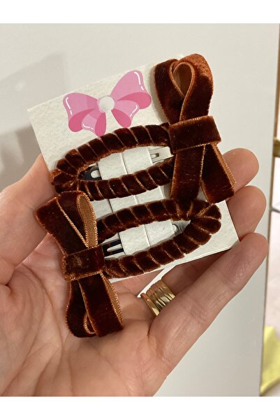 MADE BY PERİ Snap Buckle with Bow Detail Covered in Velvet Ribbon
