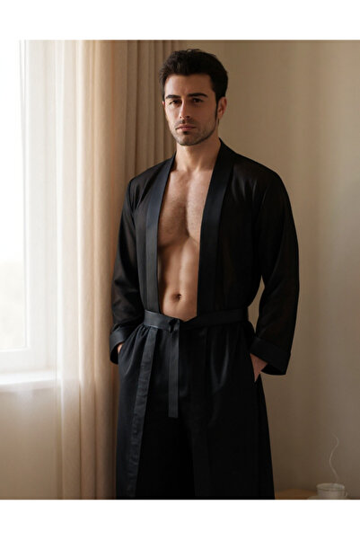 QMEN STYLE Erkek Şifon Kimono Pijama Seti