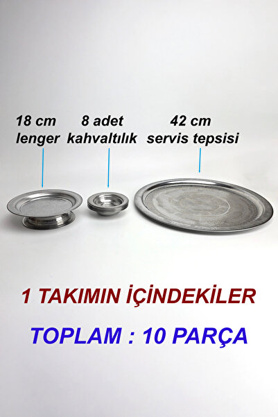 Binbir Trend Chrome Steel 42 cm Breakfast Serving Set – 10 Pieces