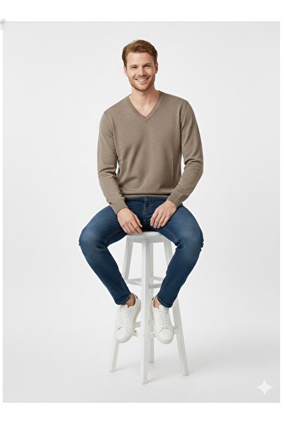 ModaPlaza Men's V-neck Sweater